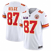 Men & Women & Youth Kansas City Chiefs #87 Travis Kelce White F.U.S.E. Super Bowl LVIII Patch Vapor Untouchable Limited Jersey,baseball caps,new era cap wholesale,wholesale hats